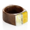 Wooden Amber Ring
