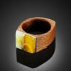 Wooden Amber Ring