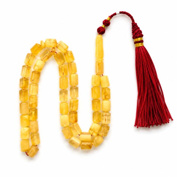 23gm.jpeg Natural Baltic Amber Misbah 23g 45Beads 7X10mm