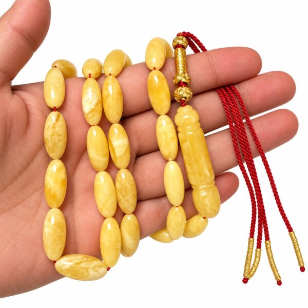 321.jpeg Natural Baltic Amber Misbah 28g 47beads 7X17mm
