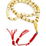 Ivory Pressed Amber Misbah 30g 45Beads 10X8mm