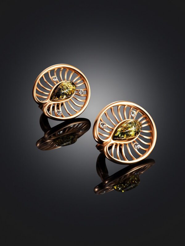 Green Amber Earrings