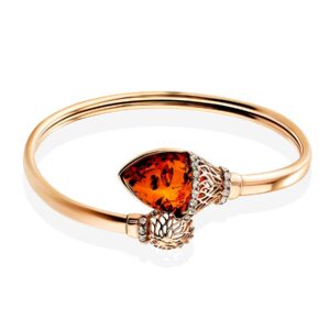 BAN1.jpg Vibrant Snake Amber and Cubic Zirconia Bangle
