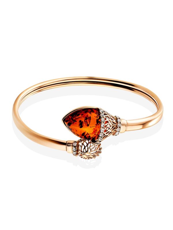 BAN1.jpg Vibrant Snake Amber and Cubic Zirconia Bangle