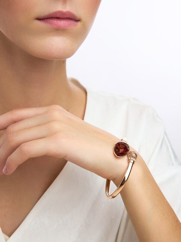 BAN3.jpg Vibrant Snake Amber and Cubic Zirconia Bangle