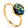BLUE1.jpg A Laconic Sorbonne Ring with Bright Blue Amber