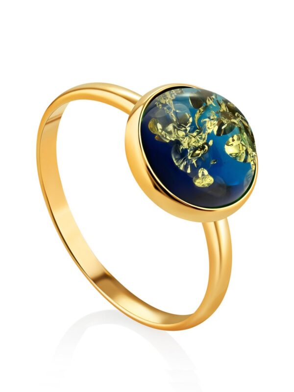 BLUE1.jpg A Laconic Sorbonne Ring with Bright Blue Amber