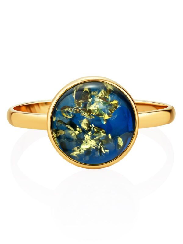 BLUE2.jpg A Laconic Sorbonne Ring with Bright Blue Amber
