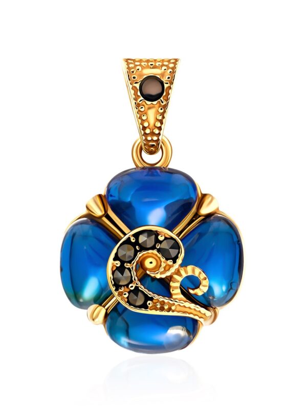 BP1.jpg Blue Amber with Marcasites Pendant