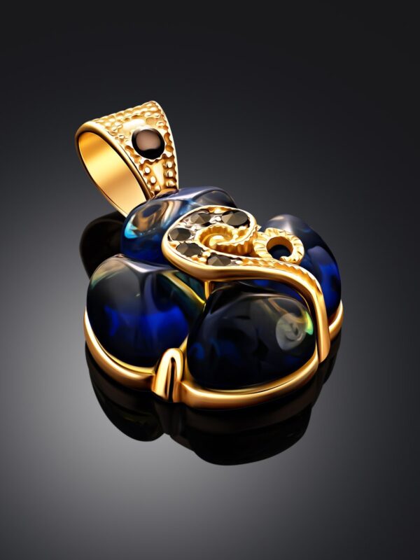 BP2.jpg Blue Amber with Marcasites Pendant