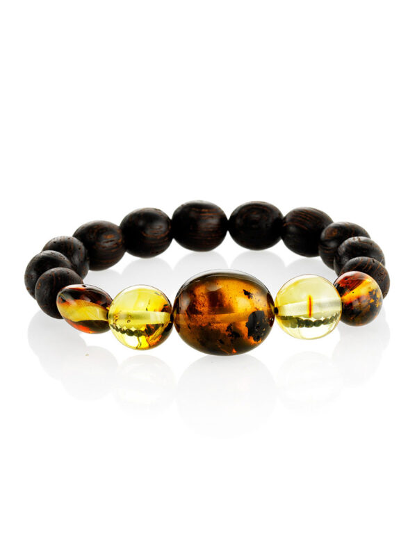 Bracelet-in-ethnic-style-made-of-amber-and-wood-3.jpeg Amber Wood Bracelet