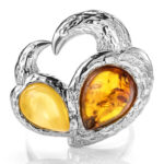 Bright Ring with an insert made of Natural Amber