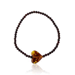 DSC0442KM.png Amber Bracelet with Heart Pendant