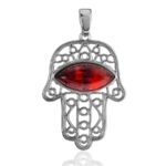 Openwork Pendant Natural Cherry Amber