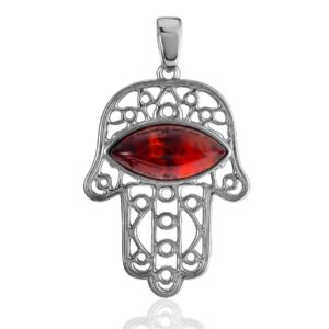 EYE-P1.jpg Openwork Pendant Natural Cherry Amber