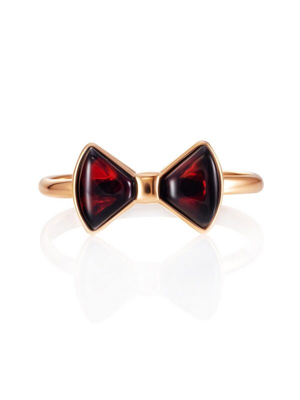 FLOWER2.jpg A Sweet and Delicate Ring with Cherry Amber, "Bow"