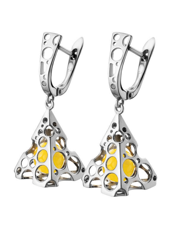 Geometric Amber Earrings