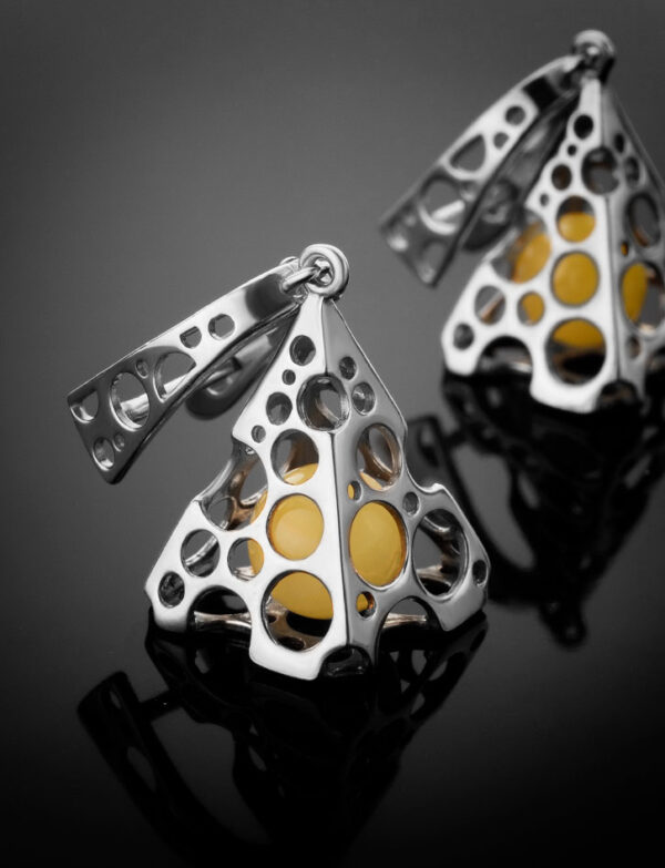 Geometric Amber Earrings