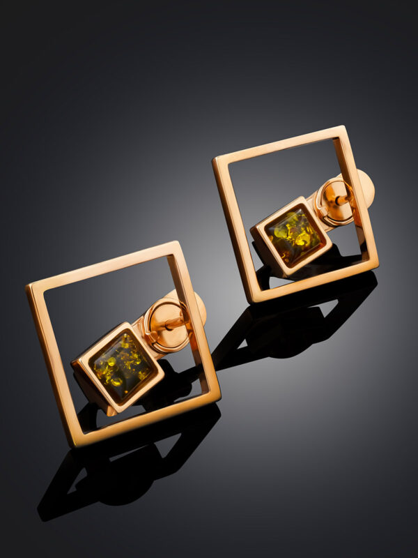 Gold-plated-earrings-Gravity-1.jpeg Gravity Earrings & sparkling Green Amber