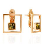 Gravity Earrings & sparkling Green Amber