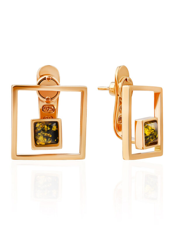 Gold-plated-earrings-Gravity-2.jpeg Gravity Earrings & sparkling Green Amber