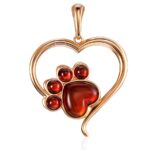 Delicate Heart Cherry Amber "Paws