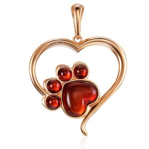 Delicate Heart Cherry Amber "Paws