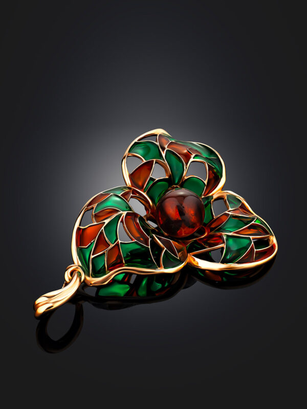 Enamel & Baltic Amber Pendants