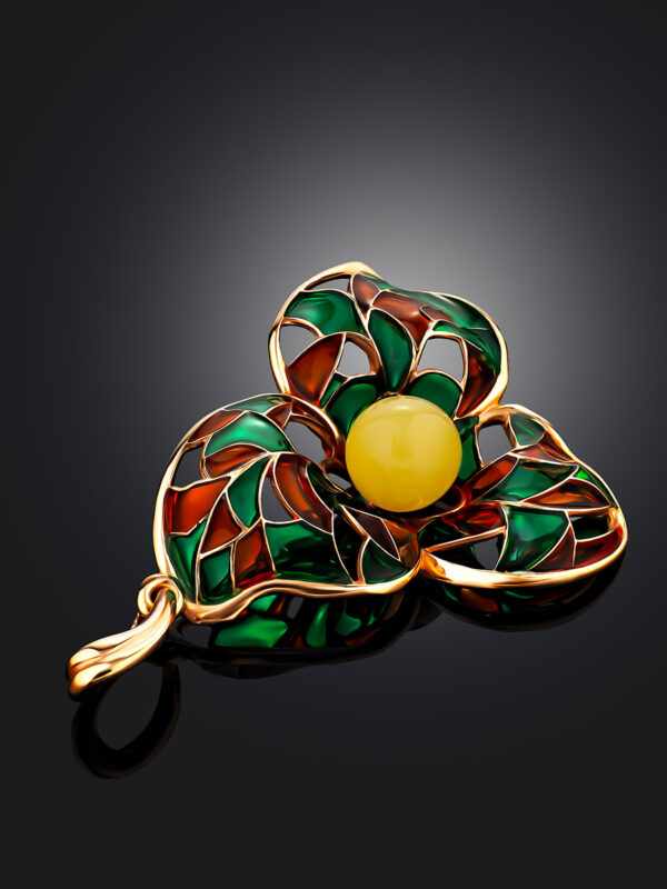 Enamel & Baltic Amber Pendants