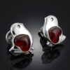 IMG_9781_kopiya_21.jpg Small Stud Earrings "Bird" with Cherry Amber