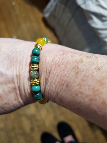Malachite & Yellow Agate 'Perseverance' Bracelet
