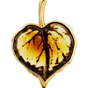 Fall Leaf Amber Pendant
