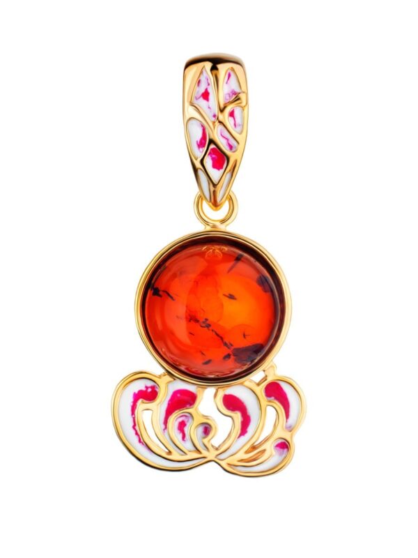 MINA1P.jpg Enamel & Amber Glow Pendant