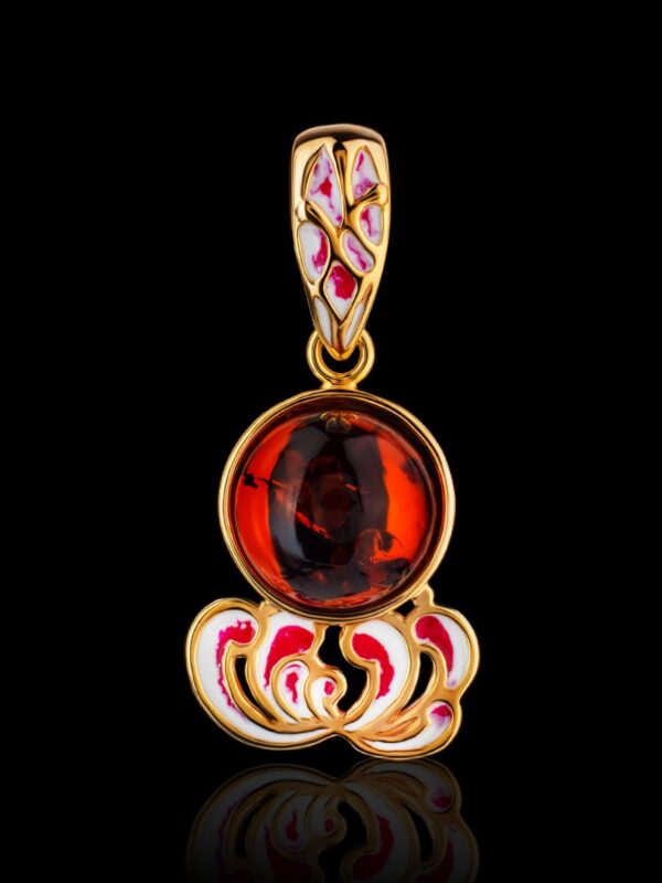 MINA2P.jpg Enamel & Amber Glow Pendant