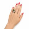 Bright  Ring made of Green Amber