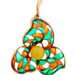 Enamel & Baltic Amber Pendants