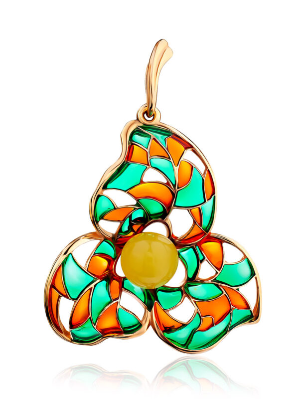 Enamel & Baltic Amber Pendants