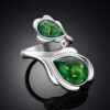 Bright  Ring made of Green Amber