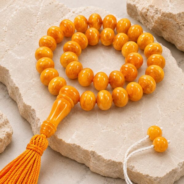 PEAR5.jpeg Royal Honey Molded Amber Tasbih