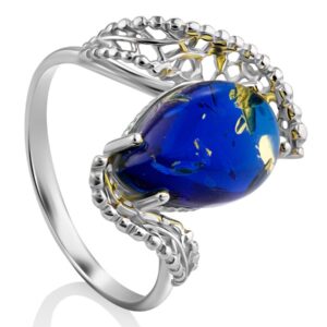 RBLUE1.jpg Original Openwork Ring with Blue Amber
