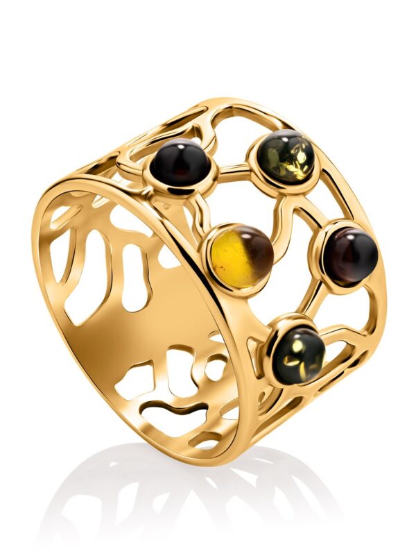 Multi-colored Amber Ring
