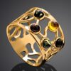 Multi-colored Amber Ring