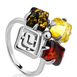 SILVER1.jpg "Vernissage" Ring with Amber in three colors.