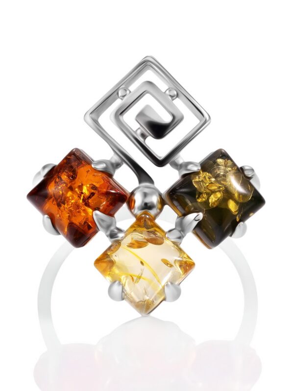SILVER2.jpg "Vernissage" Ring with Amber in three colors.