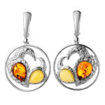 Amber in two colors Lyrika Earrings