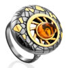 Spectacular-large-Donatella-ring-made-of-silver-2.jpeg Large Natural Amber Ring