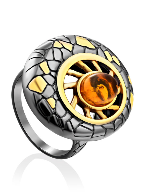 Spectacular-large-Donatella-ring-made-of-silver-2.jpeg Large Natural Amber Ring