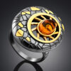 Spectacular-large-Donatella-ring-made-of-silver-3.jpeg Large Natural Amber Ring