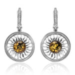Parnassus Green Amber Earrings