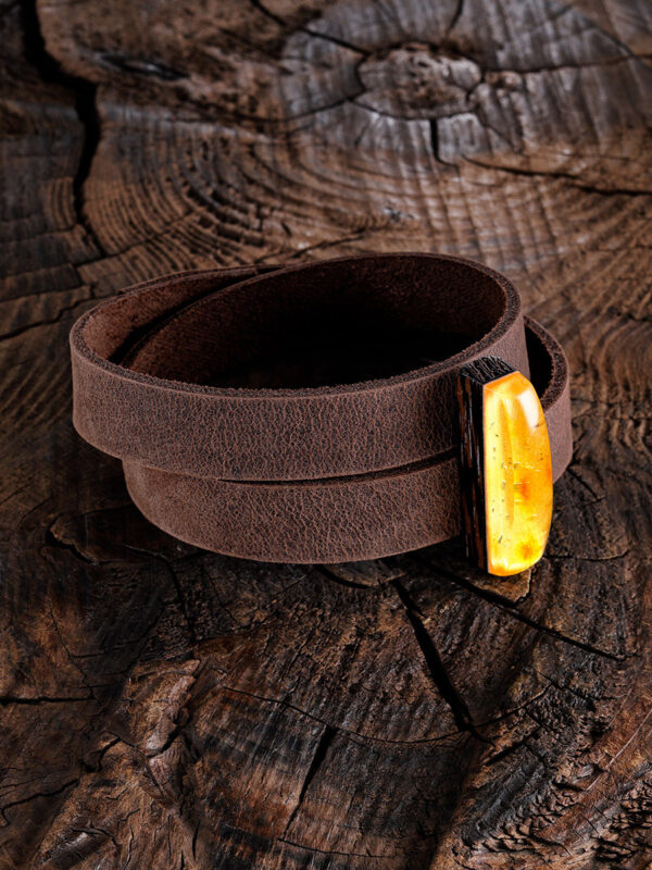 Amber & Due Leather Bracelet